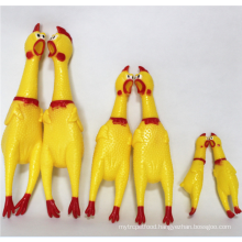 Screaming Chicken Dog Toy Rubber Squawking Fun Pet Dog Toy Imported From China